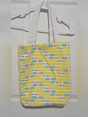 yellow pencil tote bag